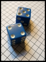 Dice : Dice - 6D - Medium Blue With White Pips